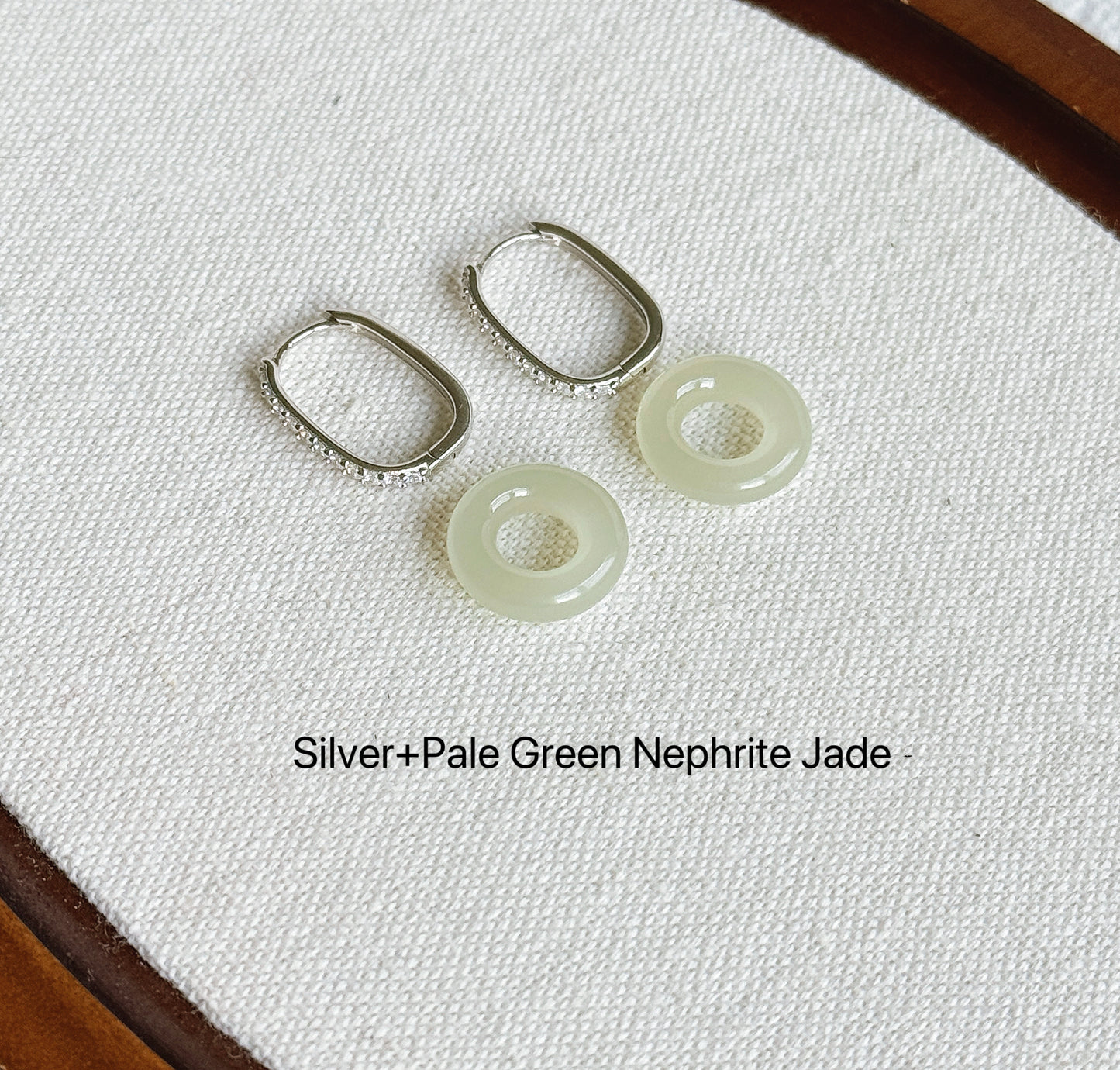 Convertible Nephrite Jade Donut Hoop Earrings | 925 Sterling Silver | Gold or Silver Hoops