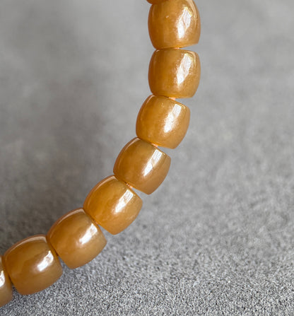 Natural Brown Nephrite Jade Bracelet – Barrel Beads 6*6.5mm