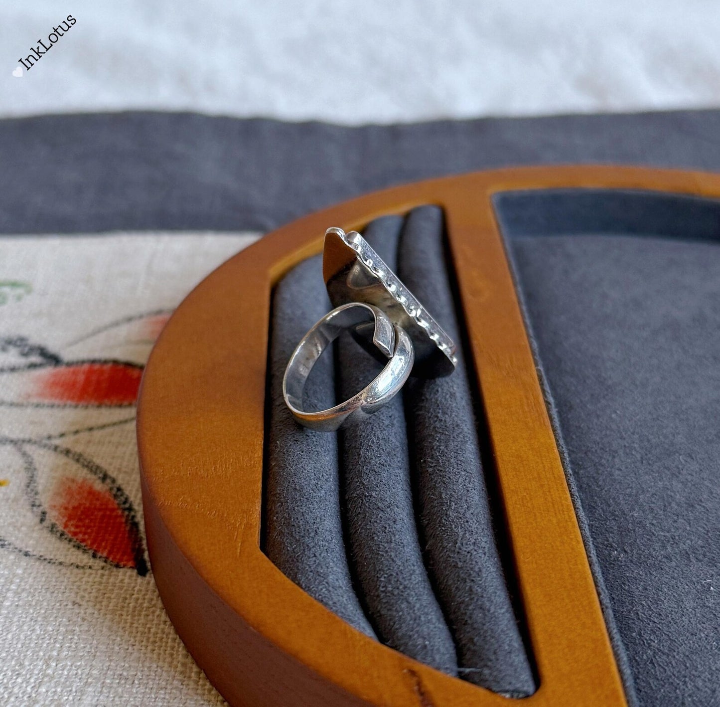 Adjustable Lapis Lazuli Ring in S925 Sterling Silver