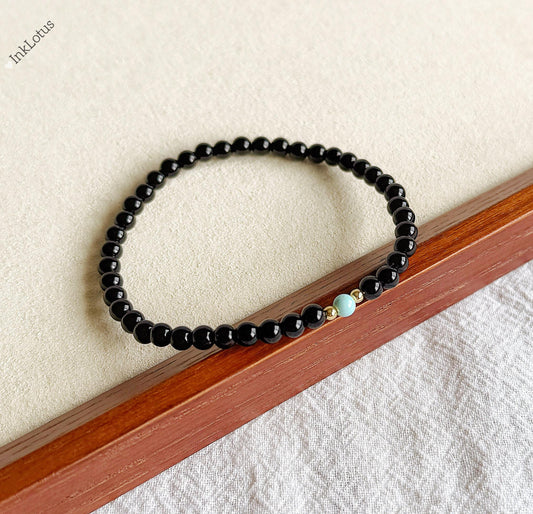 Black Onyx & Turquoise Bracelet