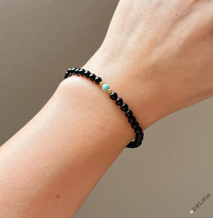 Black Onyx & Turquoise Bracelet