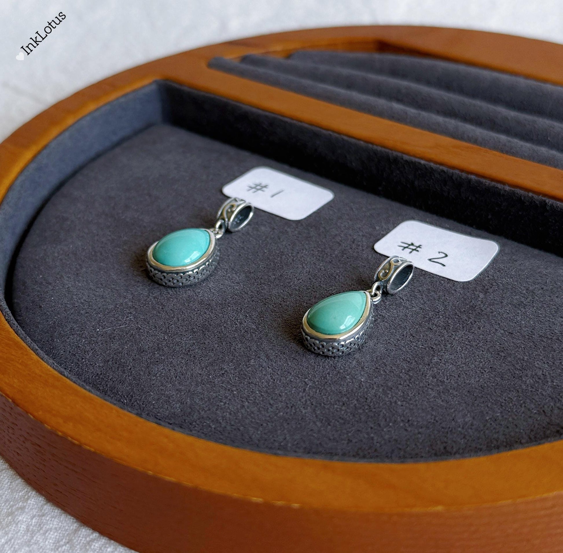 Handcrafted Turquoise Teardrop Pendant: Sterling Silver Necklace, December Birthstone