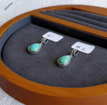 Handcrafted Turquoise Teardrop Pendant: Sterling Silver Necklace, December Birthstone