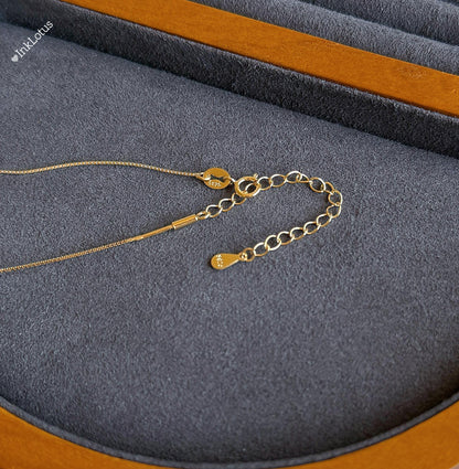 Gold Amazonite Teardrop Pendant: S925 Sterling Silver Necklace