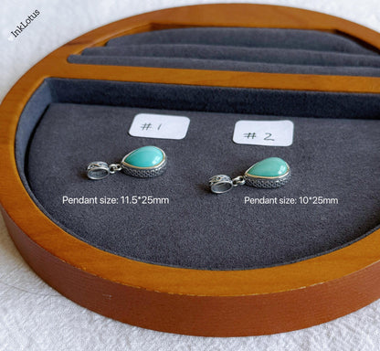 Handcrafted Turquoise Teardrop Pendant: Sterling Silver Necklace, December Birthstone