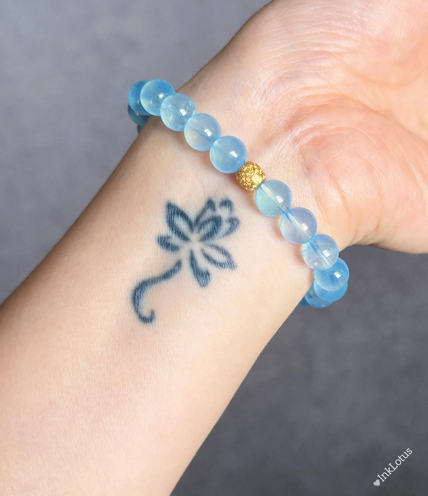 Aquamarine and Pearl Bracelet | S925 Silver, March Birthstone