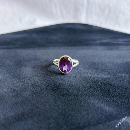 Natural Amethyst Ring | S925 Sterling Silver | US Size 7 | February Birthstone