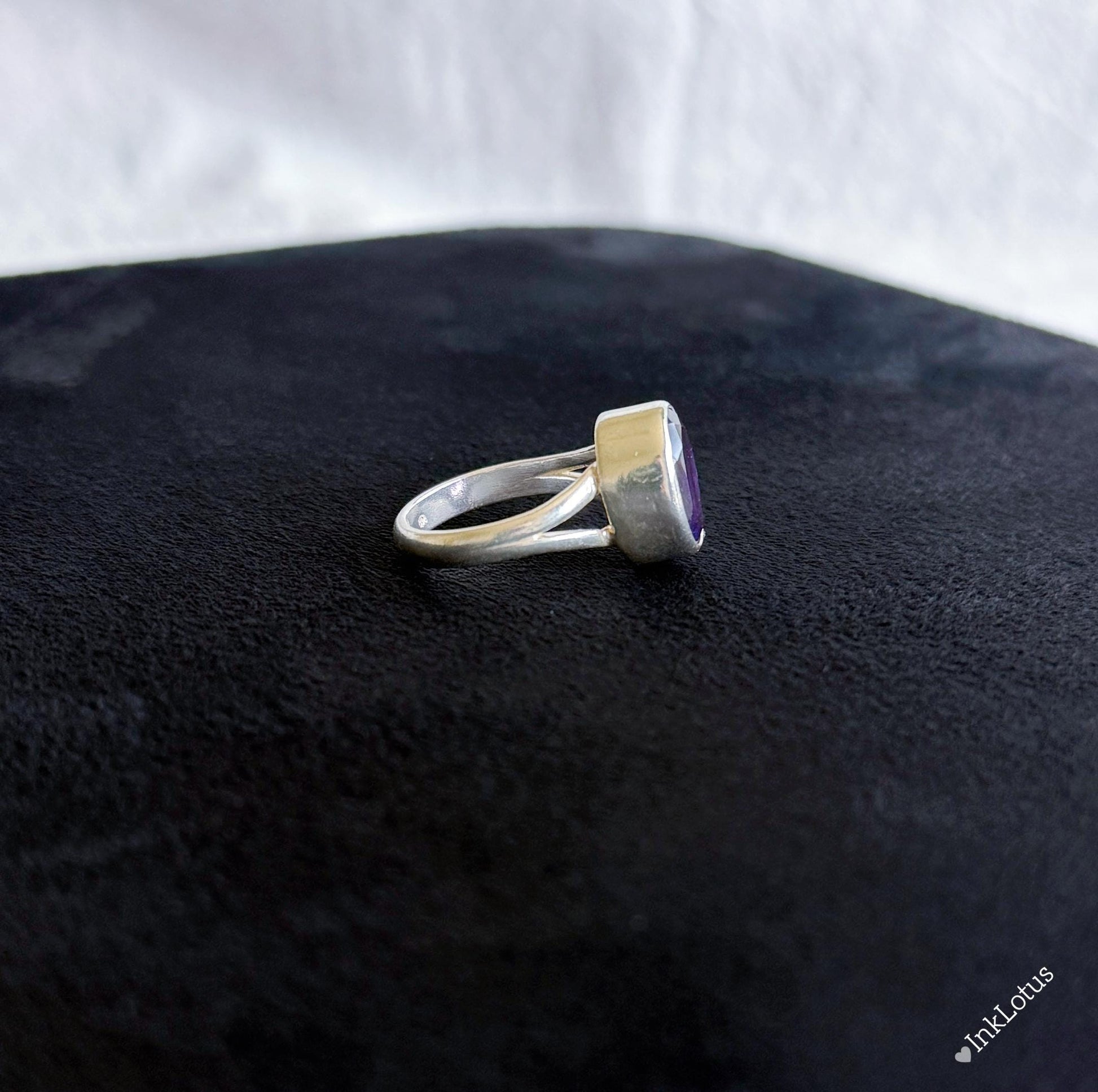Natural Amethyst Ring | S925 Sterling Silver | US Size 7 | February Birthstone