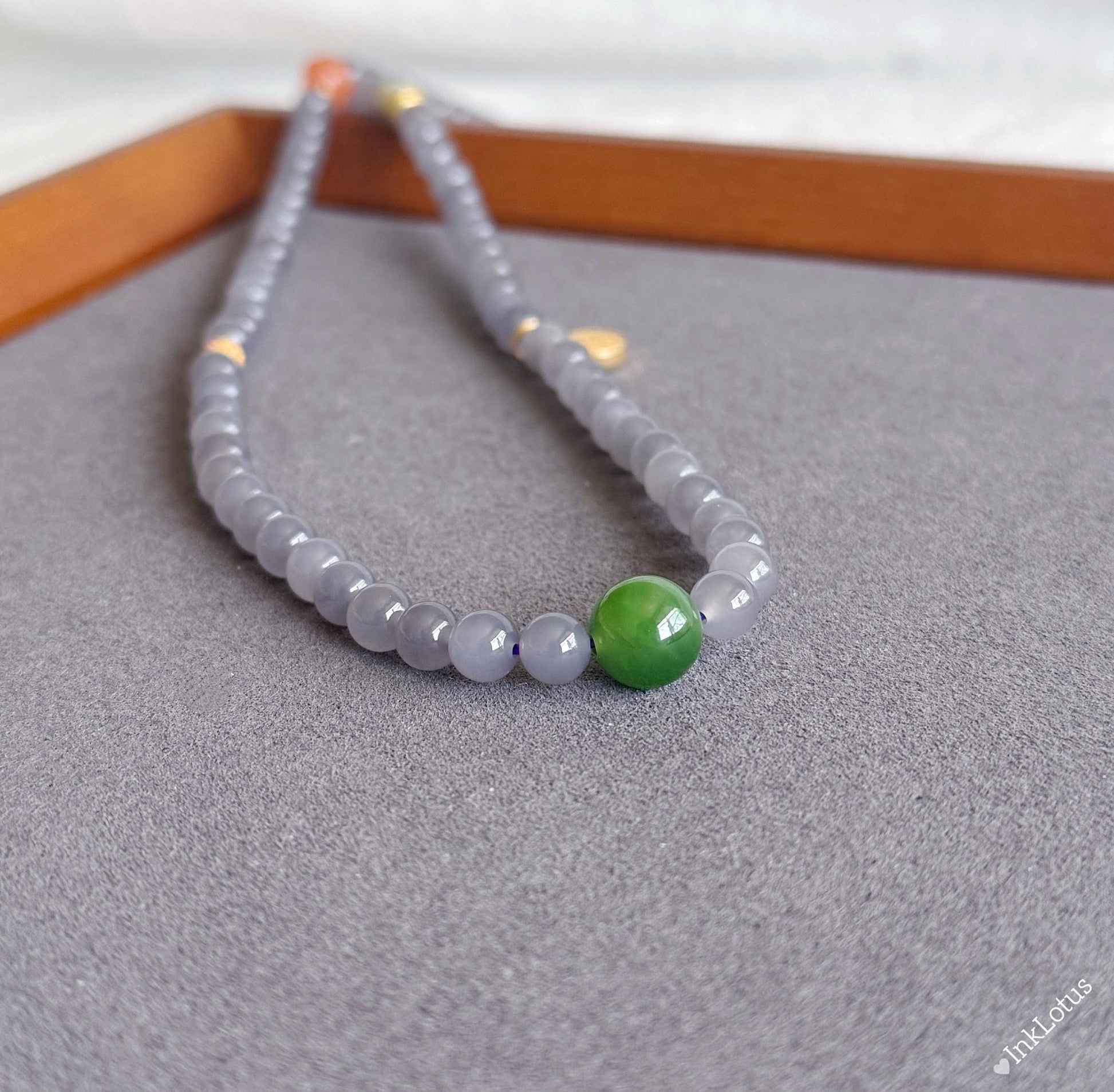 Purple Nephrite Jade Beaded Bracelet 6mm: S925 Silver Accents, Red Agate Buddha