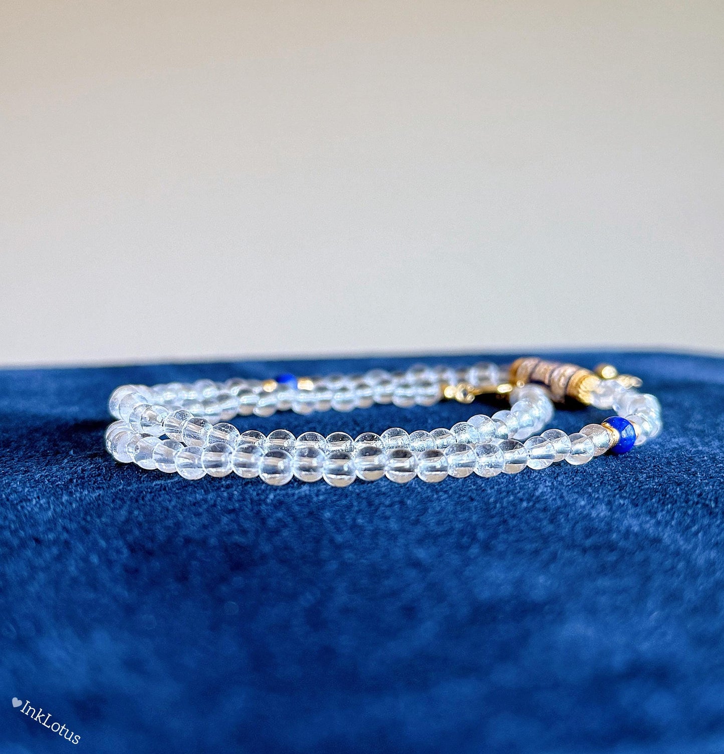 Clear Quartz & Lapis Lazuli Necklace – Sterling Silver, Crystal Choker