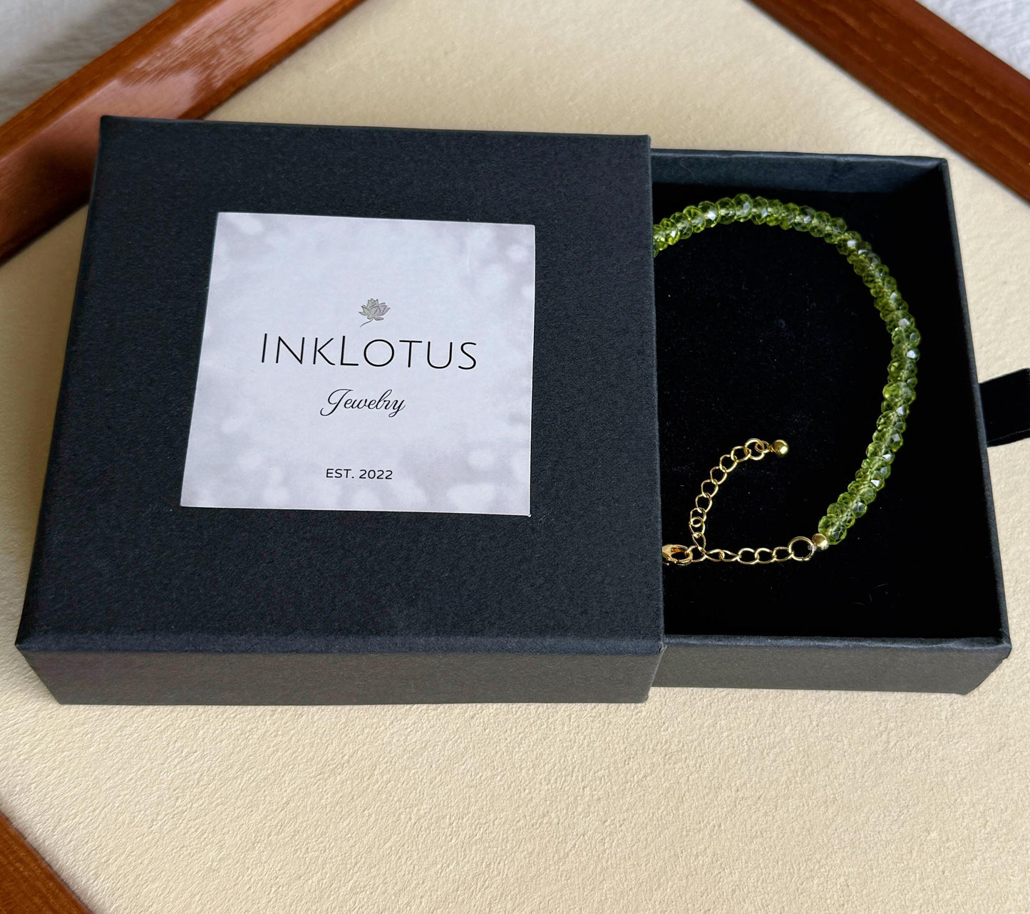 2*4.5mm Dainty Peridot Bracelet: AAAA Natural Peridot, Gold-Plated Sterling Silver August Birthstone