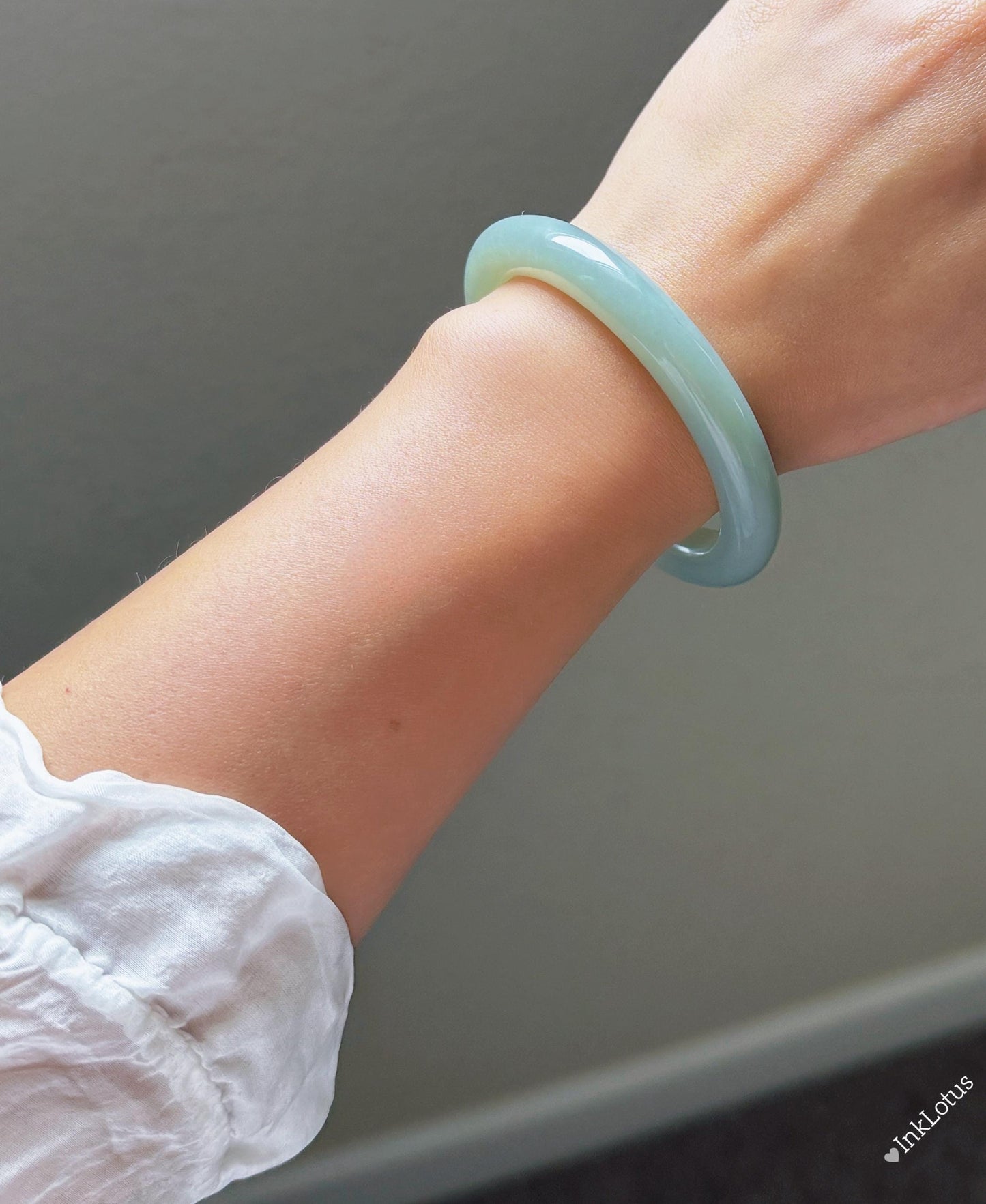 Natural Blue Nephrite Jade Bangle Bracelet – 55mm Inner Diameter, Certified Top-grade Jade Stone