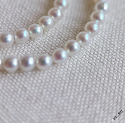 Freshwater Pearl Necklace: Sterling Silver Labradorite Pendant, Adjustable Choker