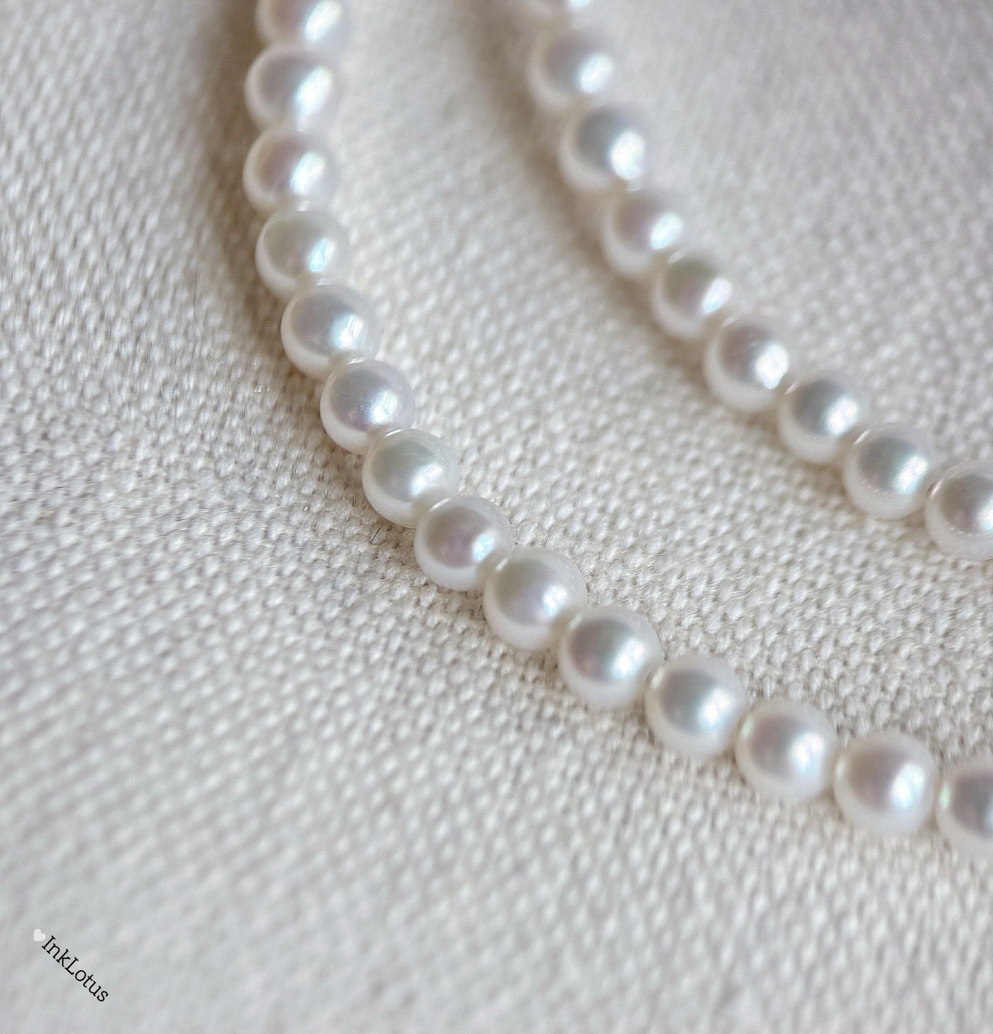 Dainty Pearl Choker 4mm: Gray-Purple Jade, S925 Sterling Silver