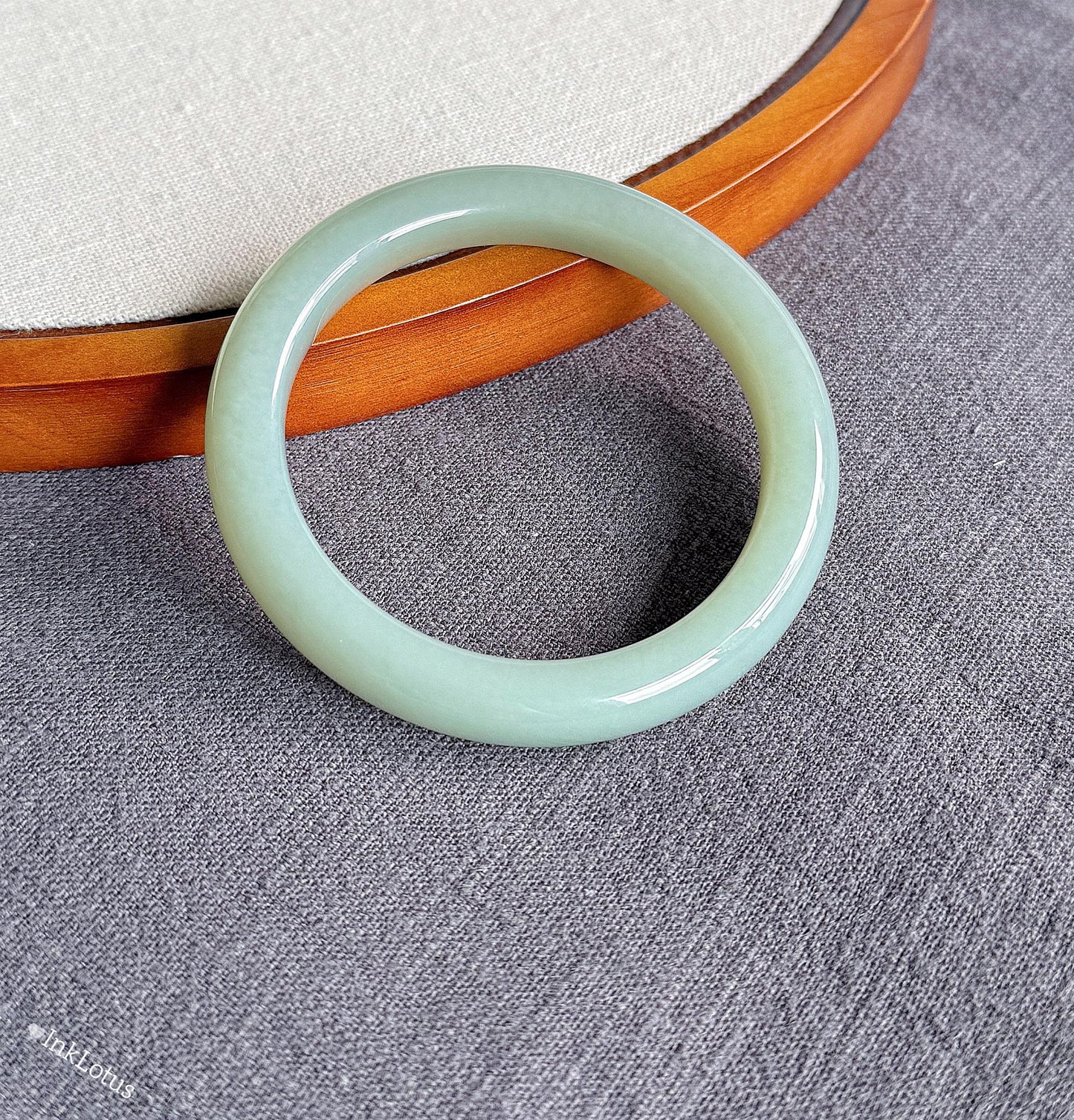 Natural Blue Nephrite Jade Bangle Bracelet – 55mm Inner Diameter, Certified Top-grade Jade Stone