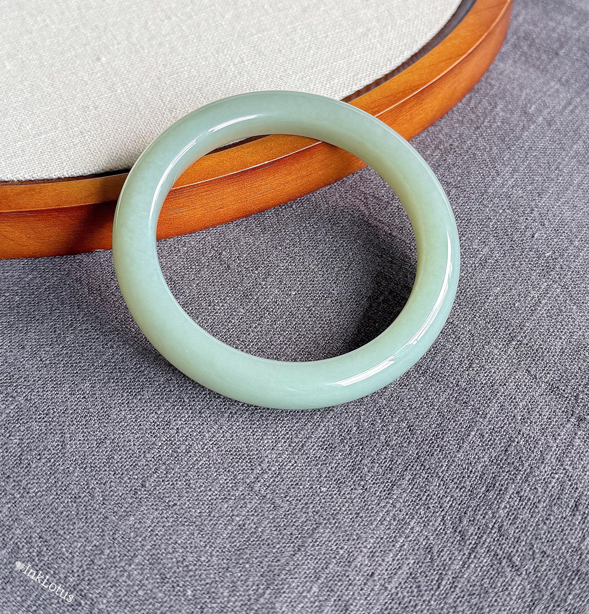 Natural Blue Nephrite Jade Bangle Bracelet – 55mm Inner Diameter, Certified Top-grade Jade Stone