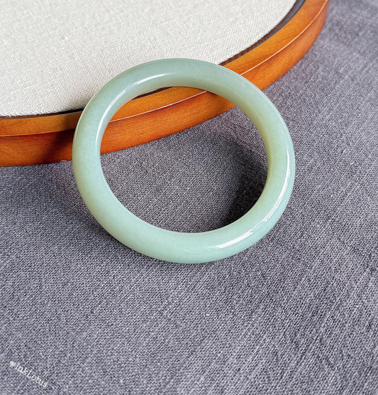 Natural Blue Nephrite Jade Bangle Bracelet – 55mm Inner Diameter, Certified Top-grade Jade Stone