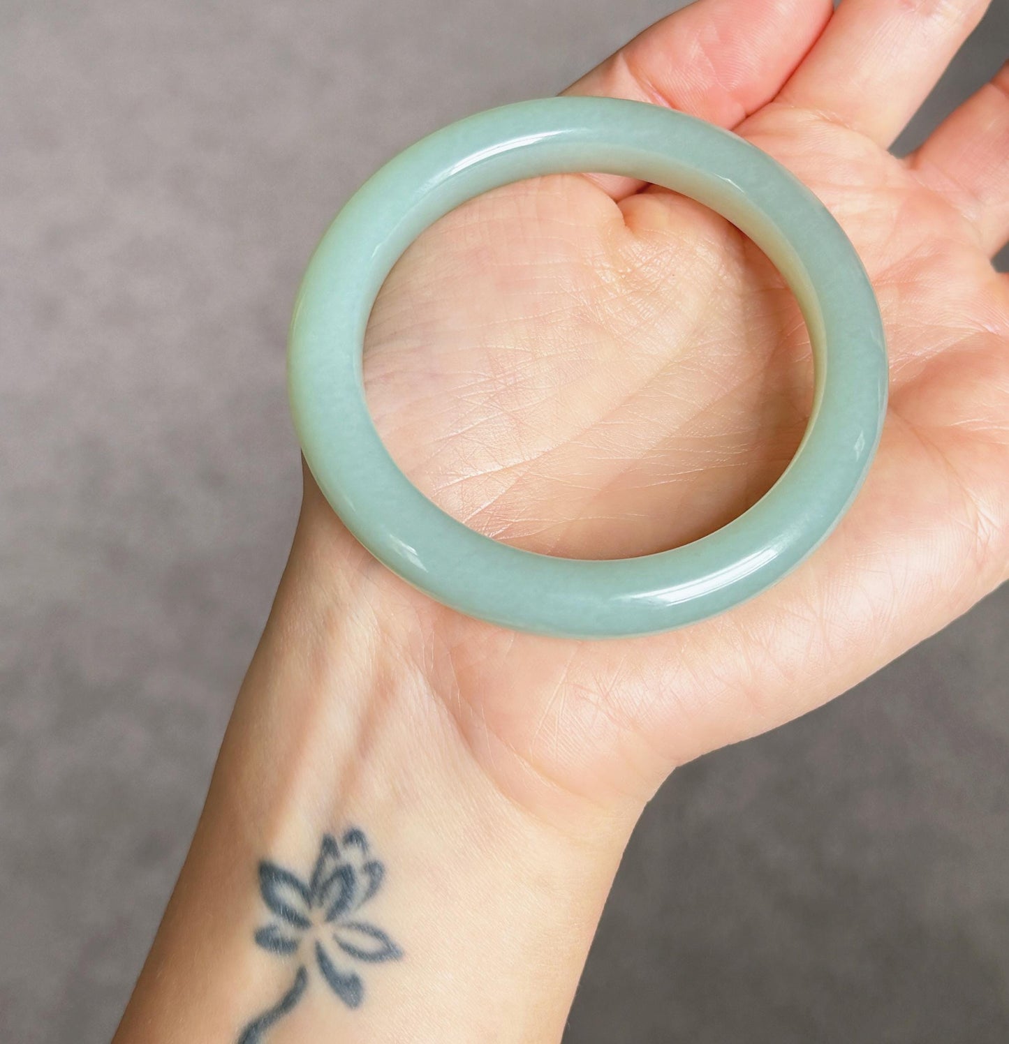 Natural Blue Nephrite Jade Bangle Bracelet – 55mm Inner Diameter, Certified Top-grade Jade Stone