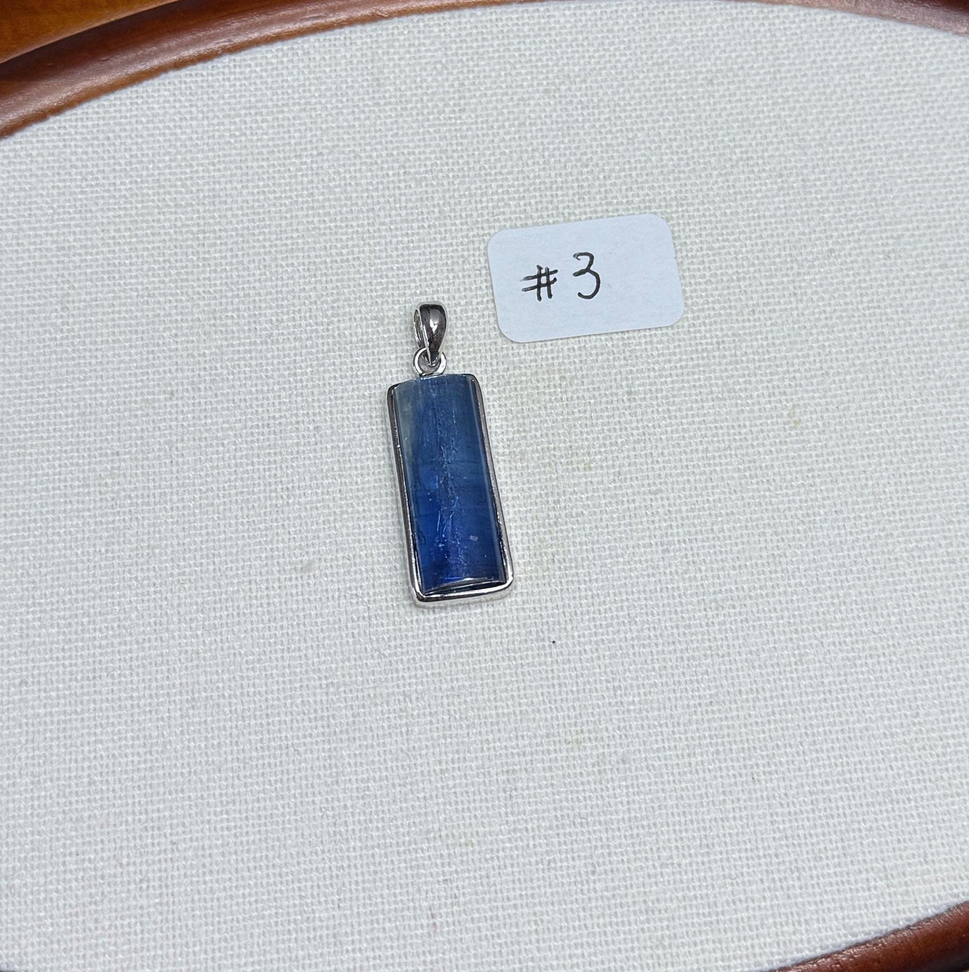 Natural Blue Kyanite Pendant: S925 Sterling Silver Rectangle Gemstone, AAAA+ Kyanite