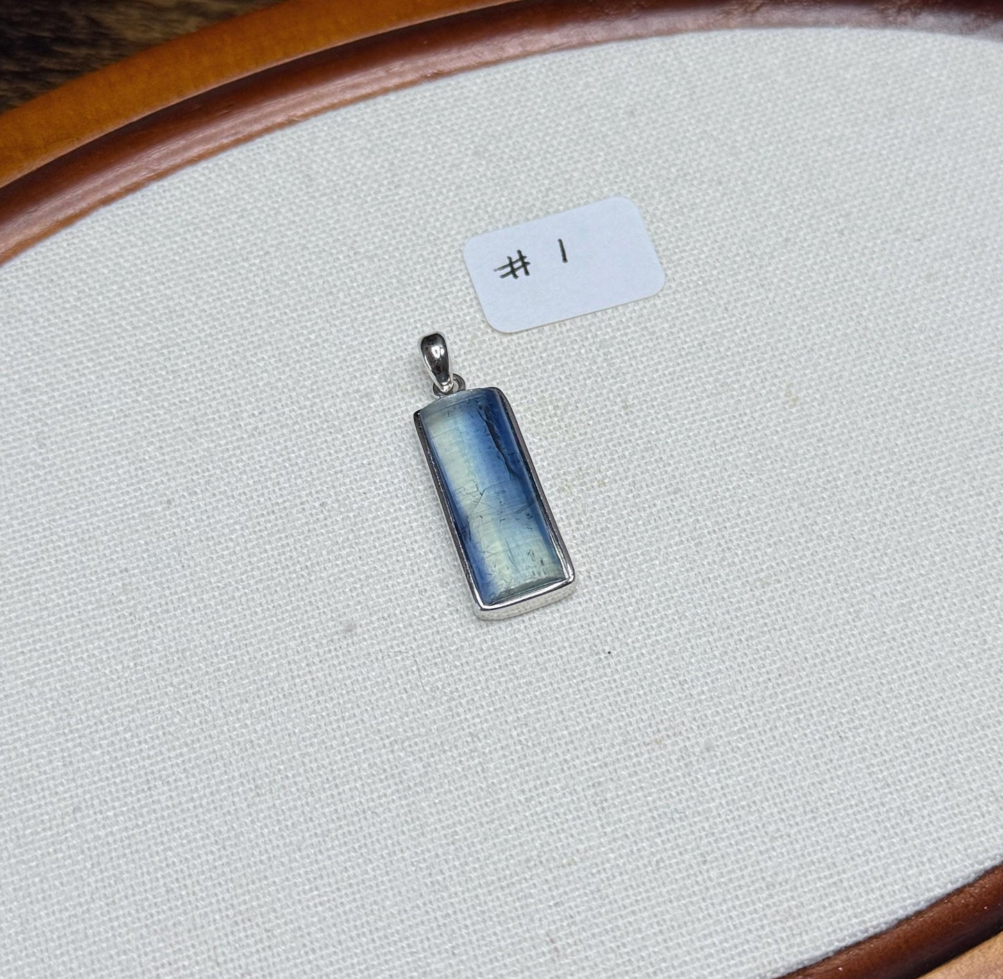 Natural Blue Kyanite Pendant: S925 Sterling Silver Rectangle Gemstone, AAAA+ Kyanite