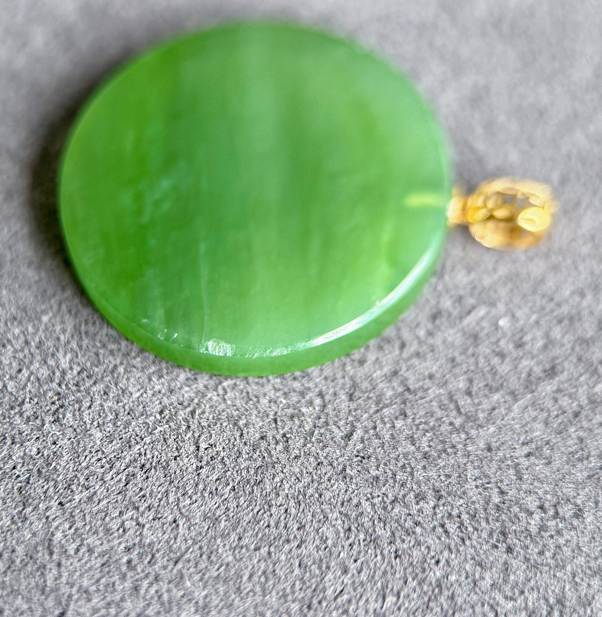 Green Nephrite Jade Pendant Necklace: 18K Gold Bail, Sterling Silver Chain