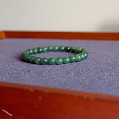 Dainty 6mm Genuine Green Jade Bracelet