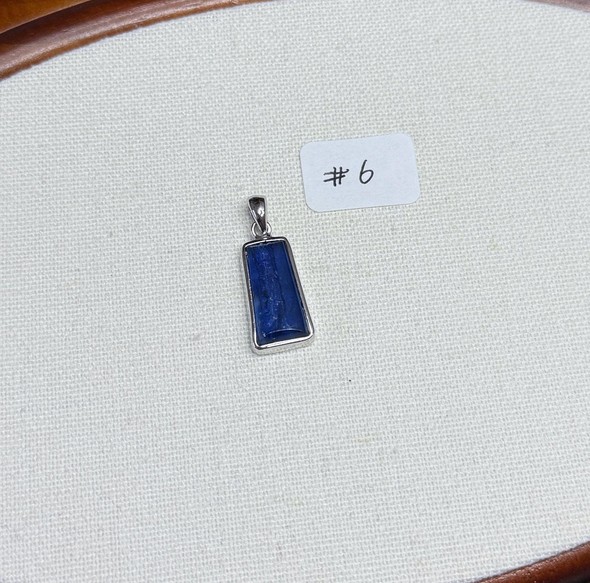 Natural Blue Kyanite Pendant: S925 Sterling Silver Rectangle Gemstone, AAAA+ Kyanite