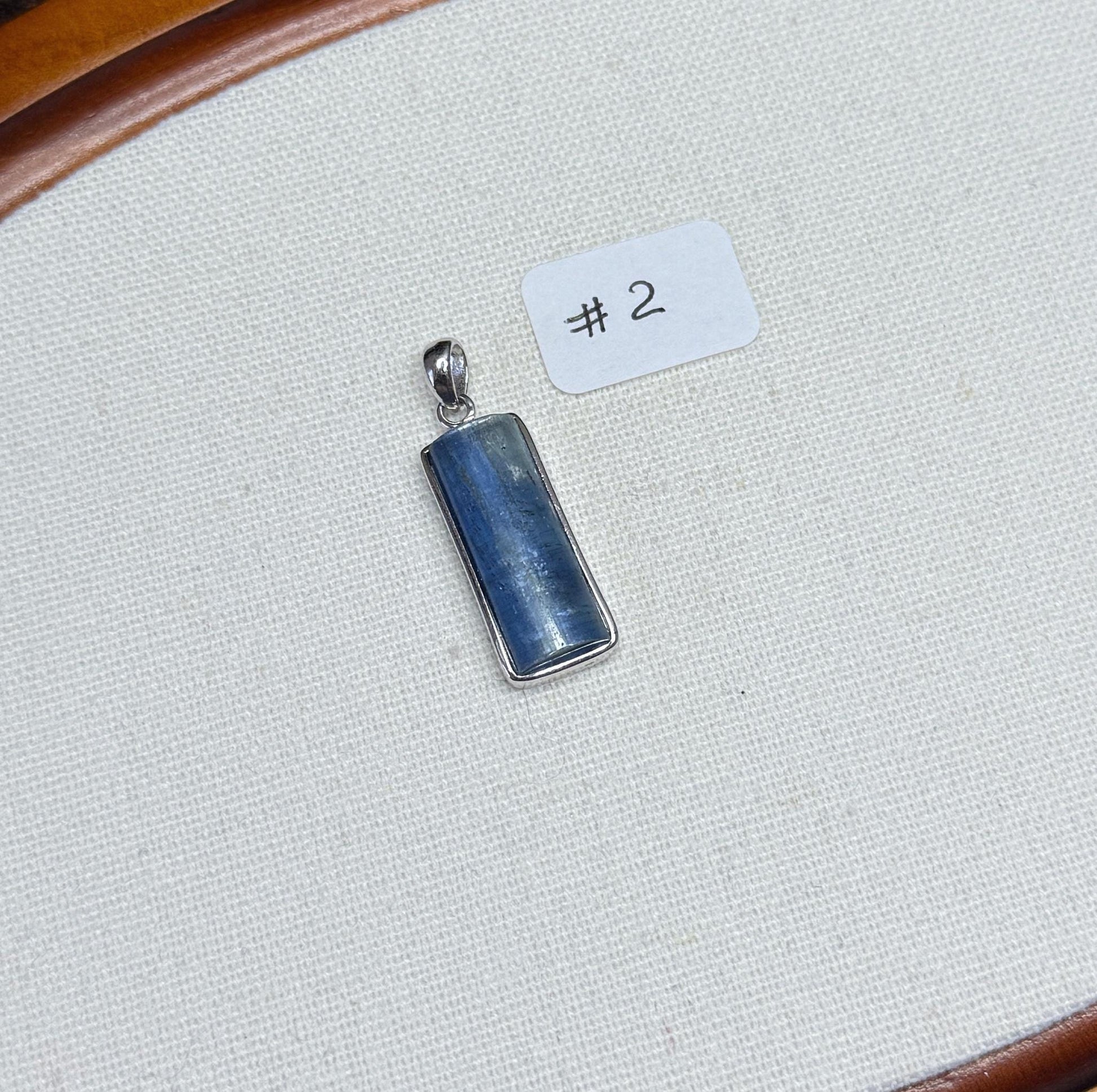 Natural Blue Kyanite Pendant: S925 Sterling Silver Rectangle Gemstone, AAAA+ Kyanite