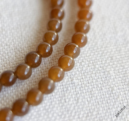 Convertible Brown Nephrite Jade Beaded Necklace with 18K White Jade Gourd | Multi-wrap Jade Bracelet