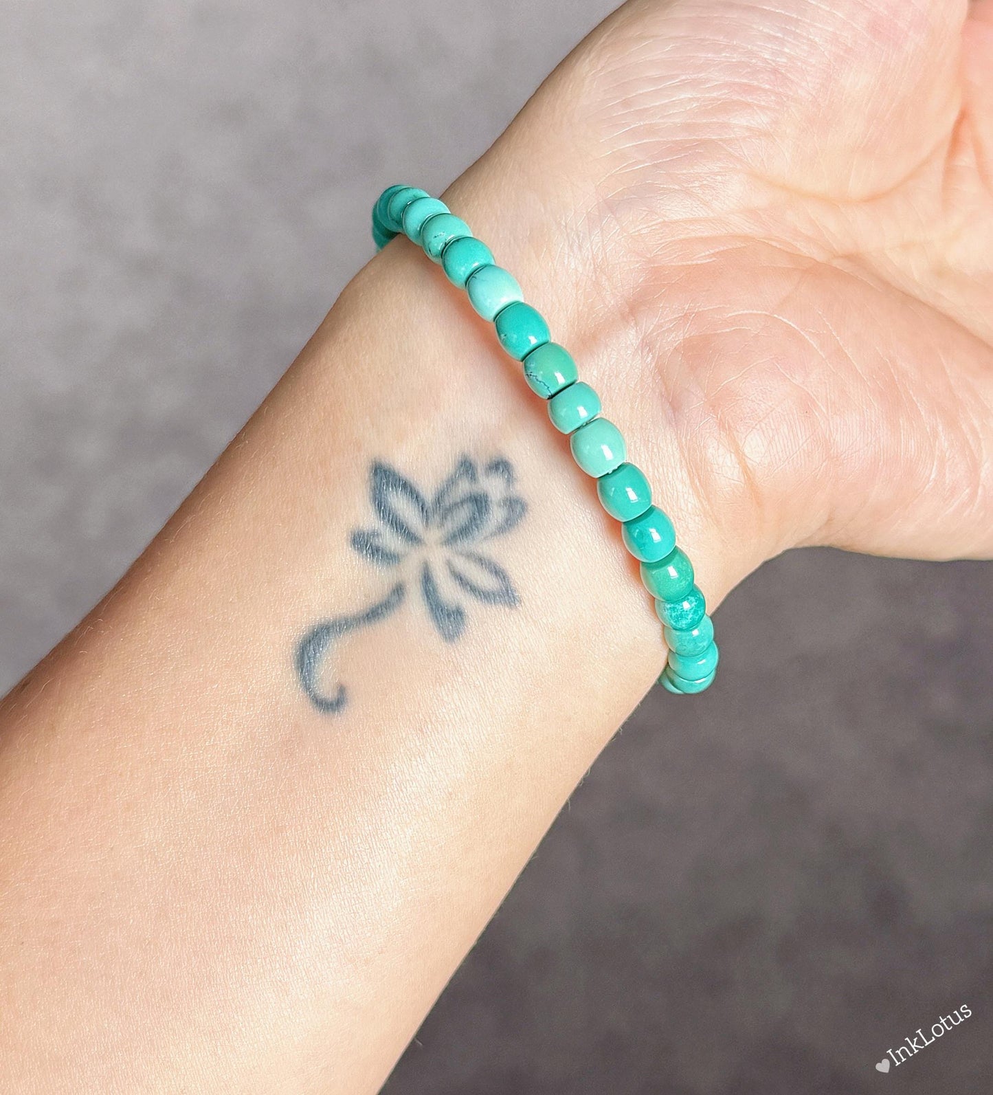 Natural Turquoise Beaded Bracelet • Lapis Lazuli, 18K Gold Spacers