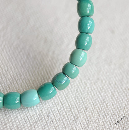 Natural Turquoise Beaded Bracelet • Lapis Lazuli, 18K Gold Spacers