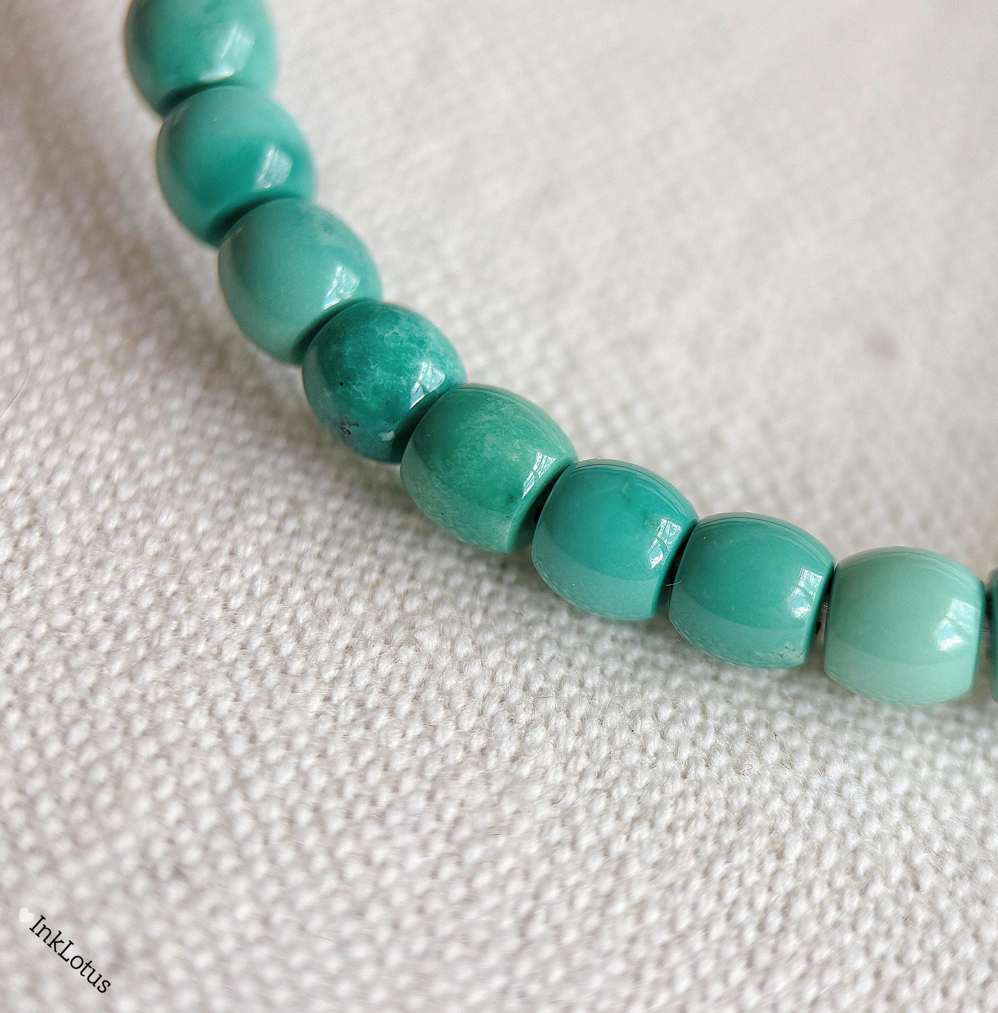Natural Turquoise Beaded Bracelet • Lapis Lazuli, 18K Gold Spacers