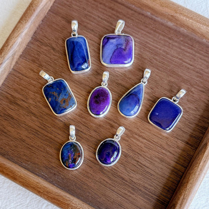 Sugilite Pendant Necklace | Sterling Silver, Adjustable Chain