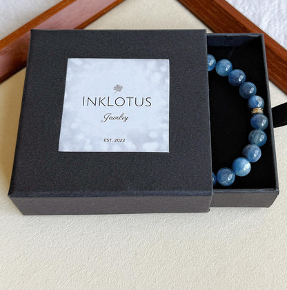 Blue Kyanite Bracelet | 8.5mm AAA Gemstone Beads, Handmade in Colorado