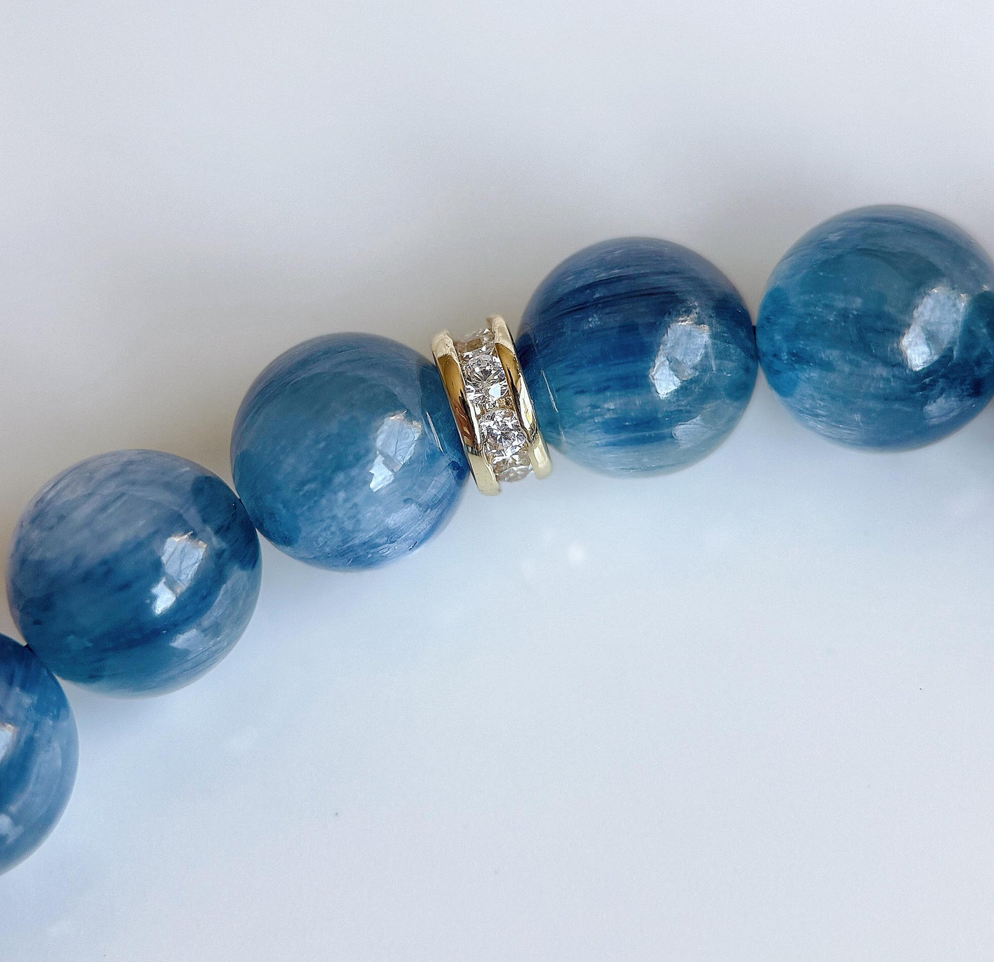 Blue Kyanite Bracelet | 8.5mm AAA Gemstone Beads, Handmade in Colorado