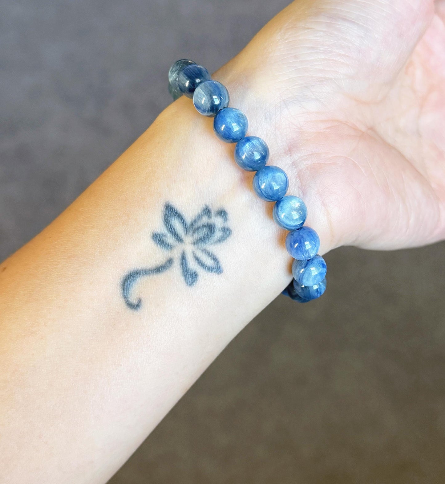 Blue Kyanite Bracelet | 8.5mm AAA Gemstone Beads, Handmade in Colorado