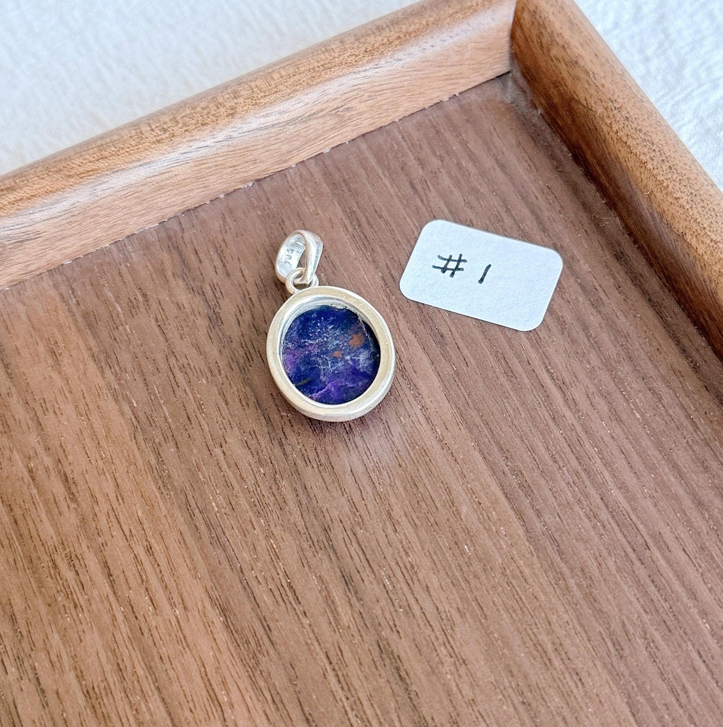 Sugilite Pendant Necklace | Sterling Silver, Adjustable Chain