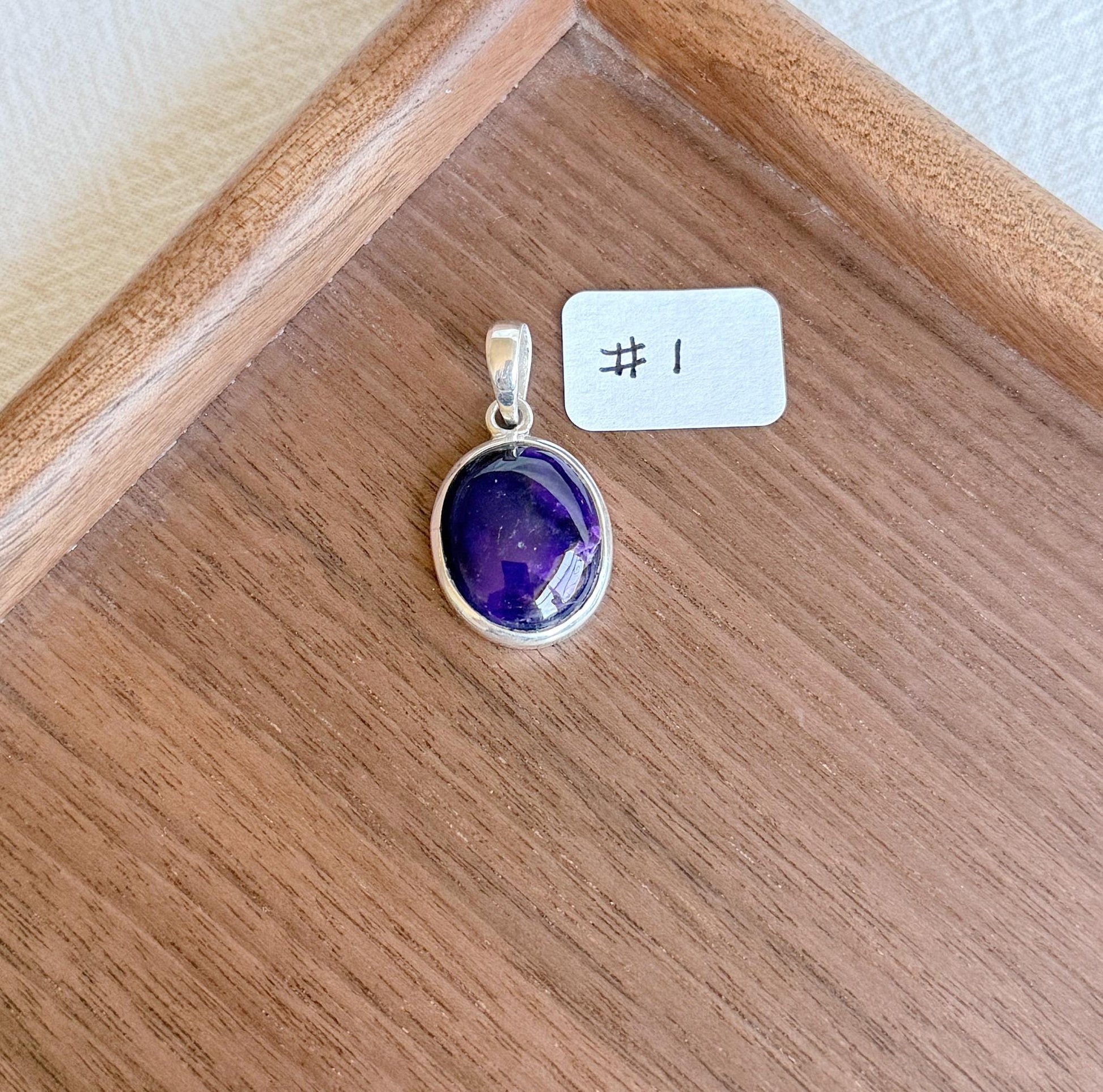Sugilite Pendant Necklace | Sterling Silver, Adjustable Chain