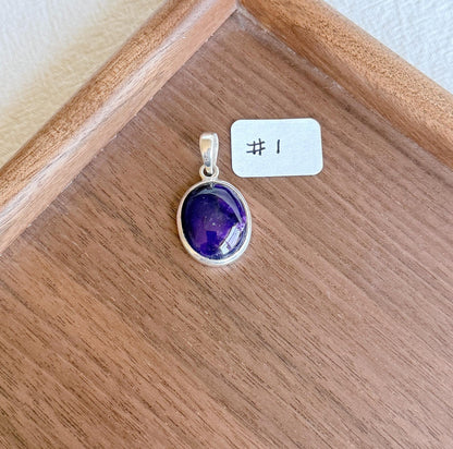 Sugilite Pendant Necklace | Sterling Silver, Adjustable Chain