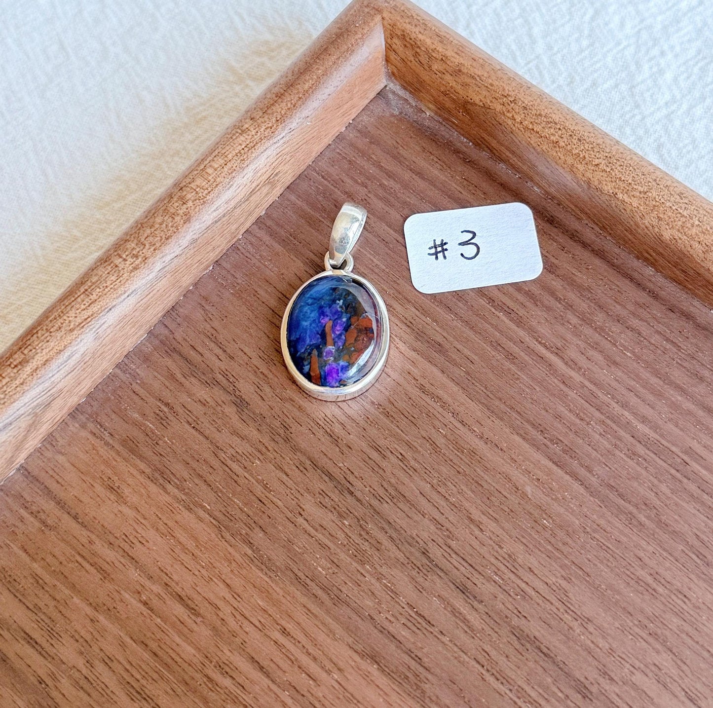 Sugilite Pendant Necklace | Sterling Silver, Adjustable Chain