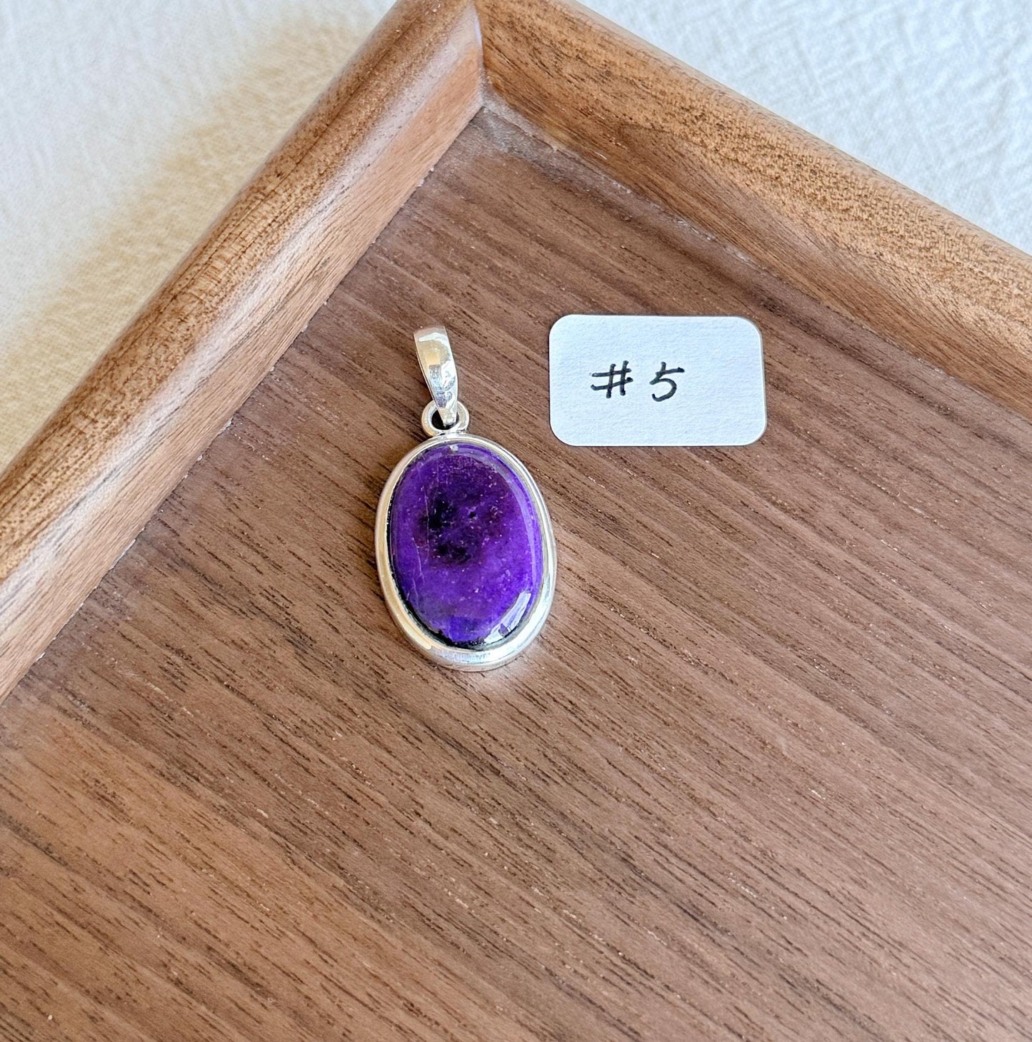 Sugilite Pendant Necklace | Sterling Silver, Adjustable Chain