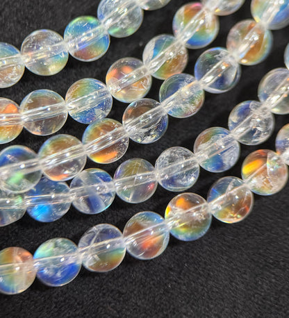 Madagascar Rainbow Moonstone Bracelet – 18K Gold Accent, Handmade