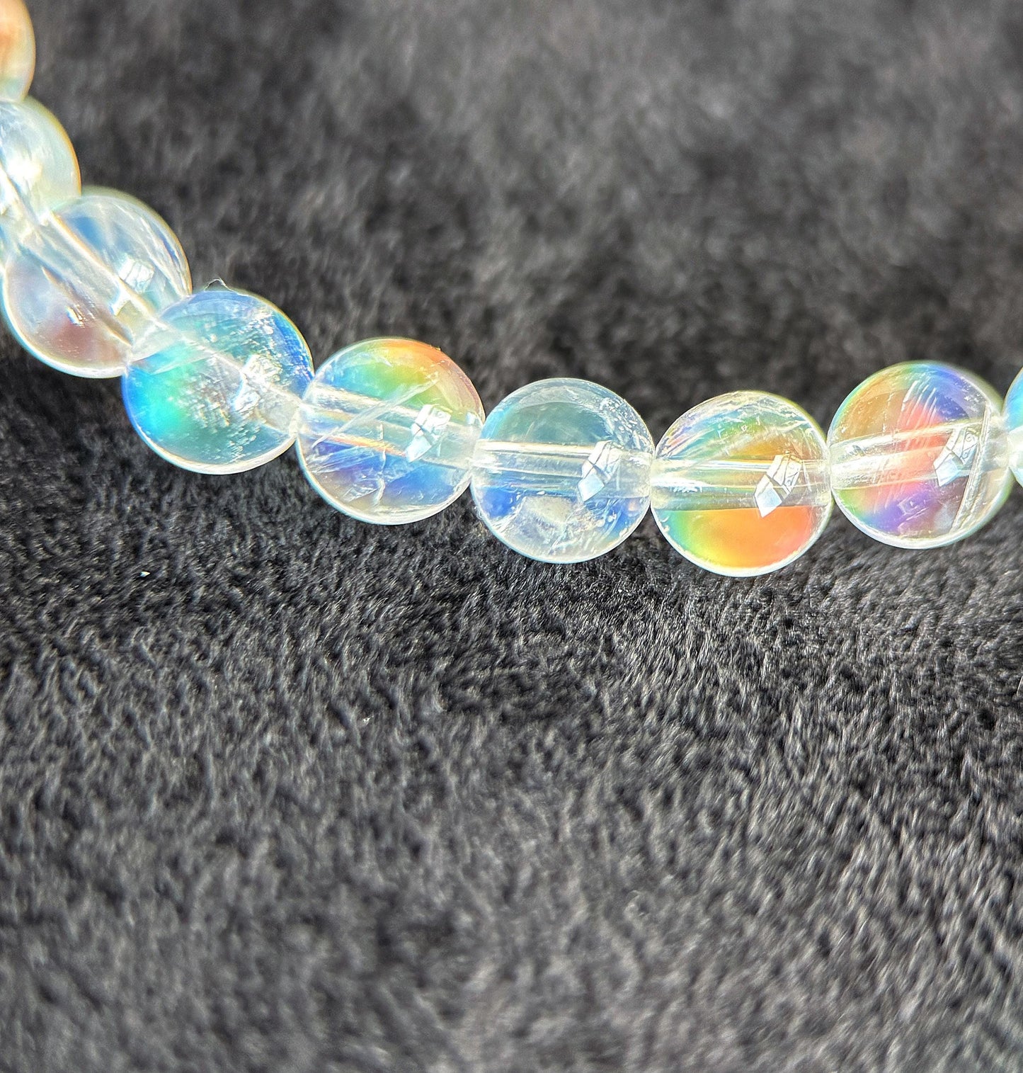 Madagascar Rainbow Moonstone Bracelet – 18K Gold Accent, Handmade