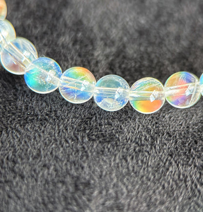 Madagascar Rainbow Moonstone Bracelet – 18K Gold Accent, Handmade