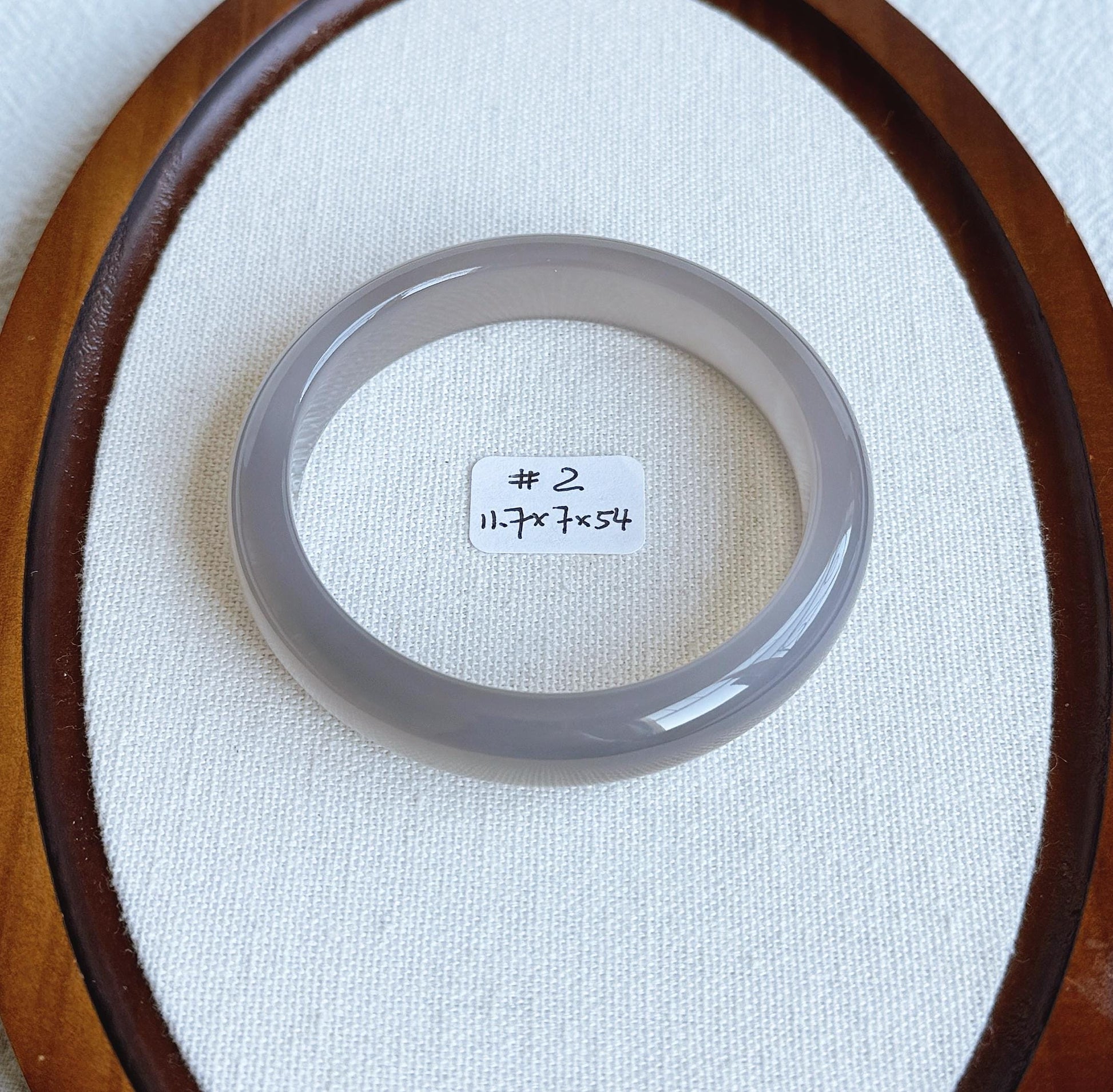 Natural Chalcedony Bangle Bracelet – Smooth Rounded Cuff, MinimalistGemstone Jewelry