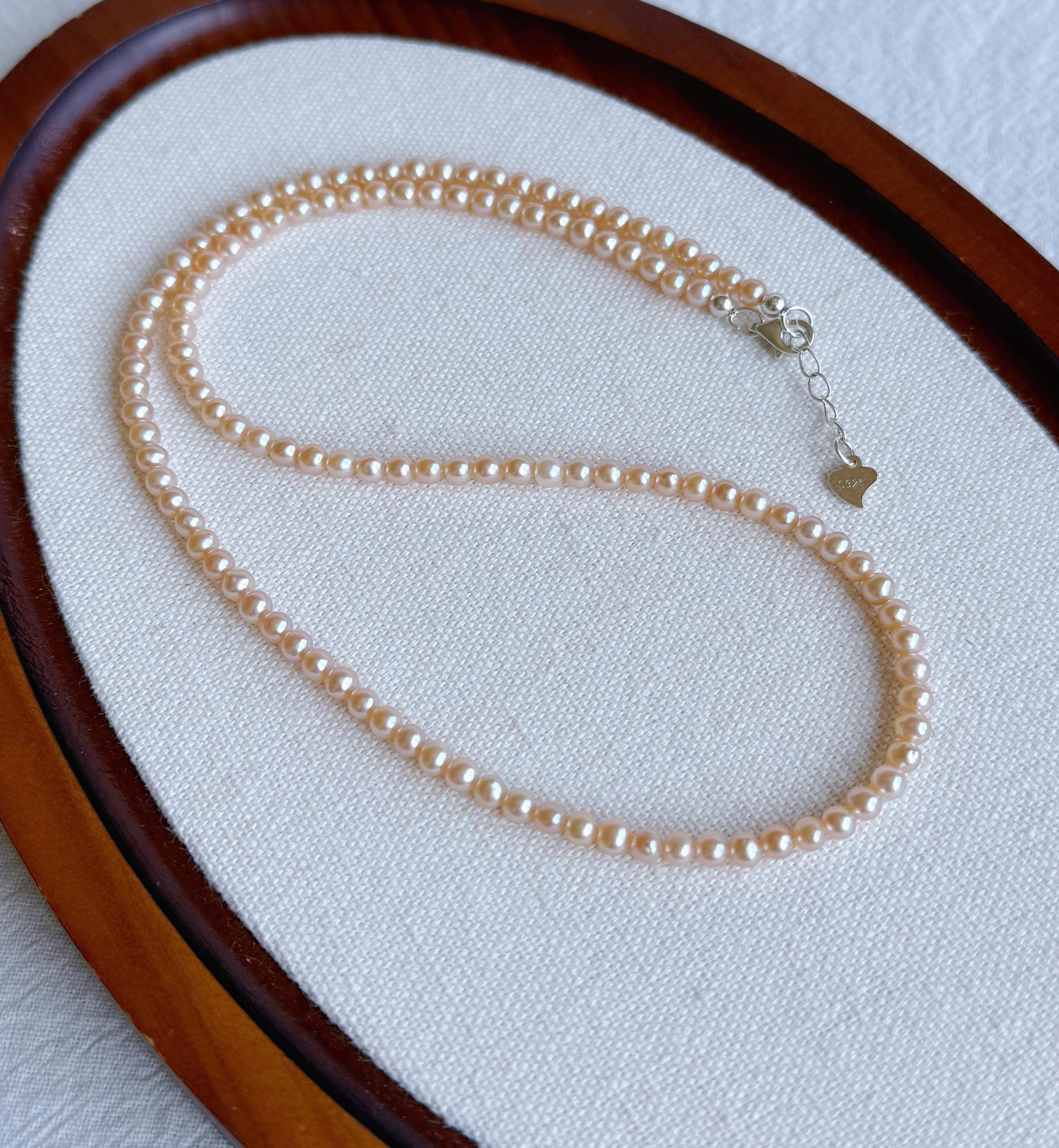 Champagne Gold Pearl Choker | 3.5mm Cultured Pearls, Sterling Silver