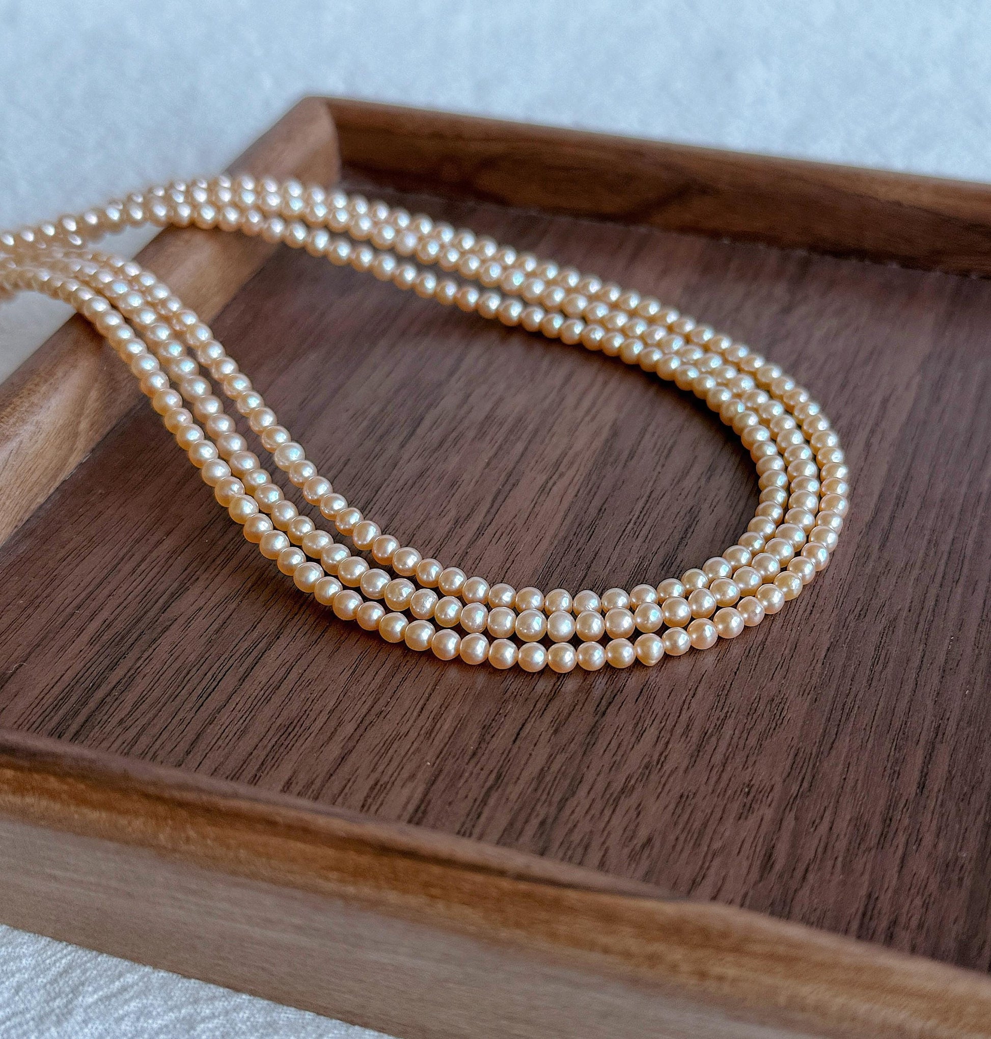 Champagne Gold Pearl Choker | 3.5mm Cultured Pearls, Sterling Silver