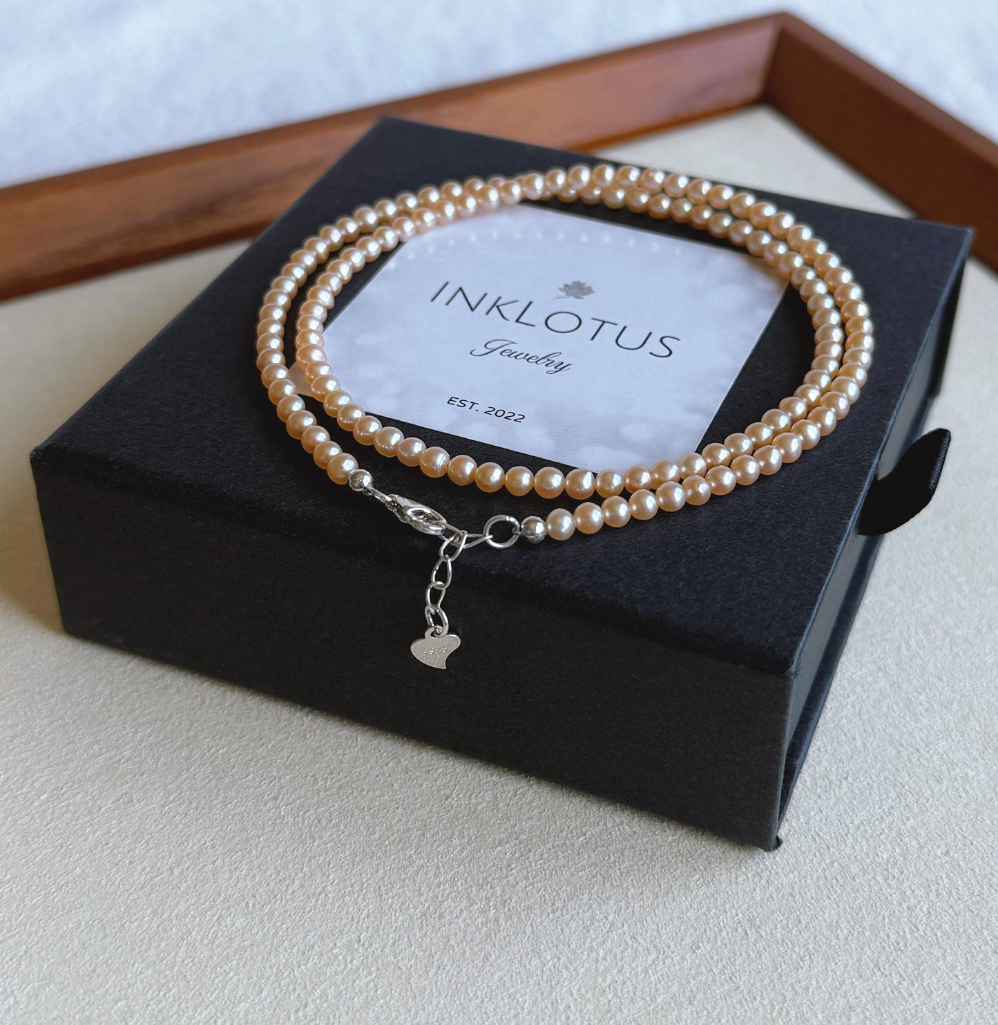 Champagne Gold Pearl Choker | 3.5mm Cultured Pearls, Sterling Silver