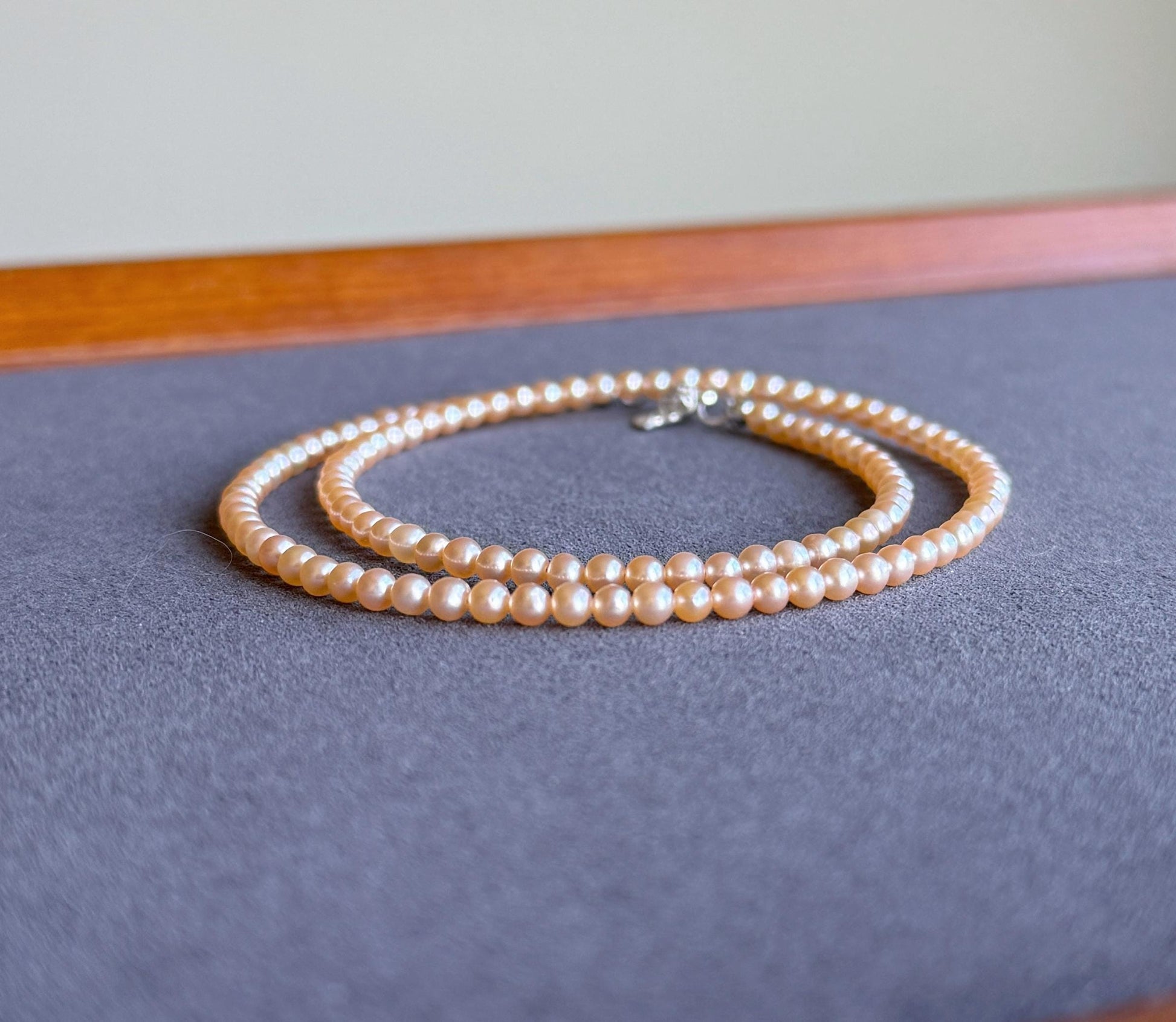 Champagne Gold Pearl Choker | 3.5mm Cultured Pearls, Sterling Silver