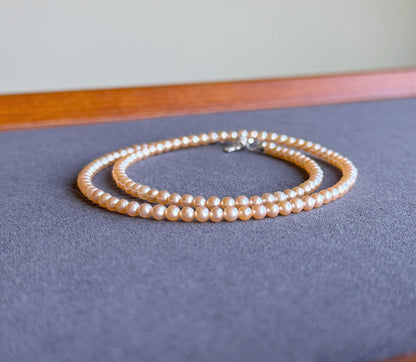 Champagne Gold Pearl Choker | 3.5mm Cultured Pearls, Sterling Silver